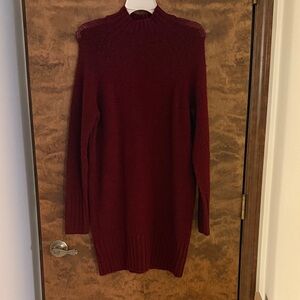 Express Acrylic Deep Red Sweater Dress - XS